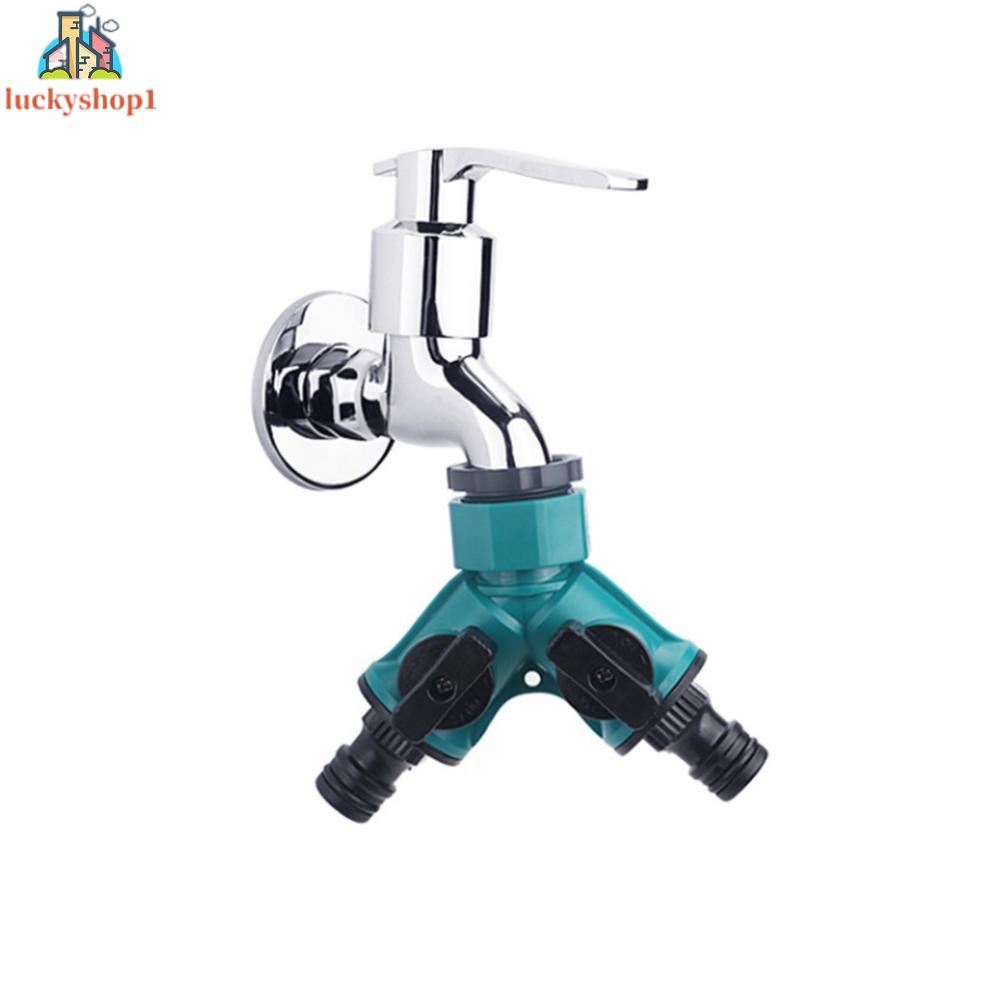 ❤❤❤(Hot products for family life)2 Way Garden Hose Pipe Splitter Connector Adaptor For Tap Green Home Patio