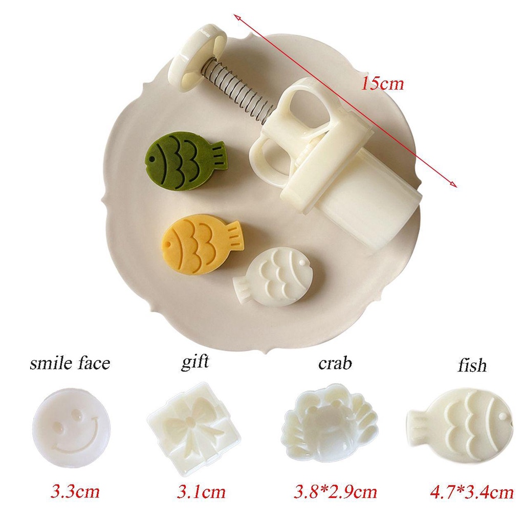 1 Bộ Khuôn Làm Bánh Trung Thu / Bánh Trung Thu / Tráng Miệng Hình Cá 3D DIY