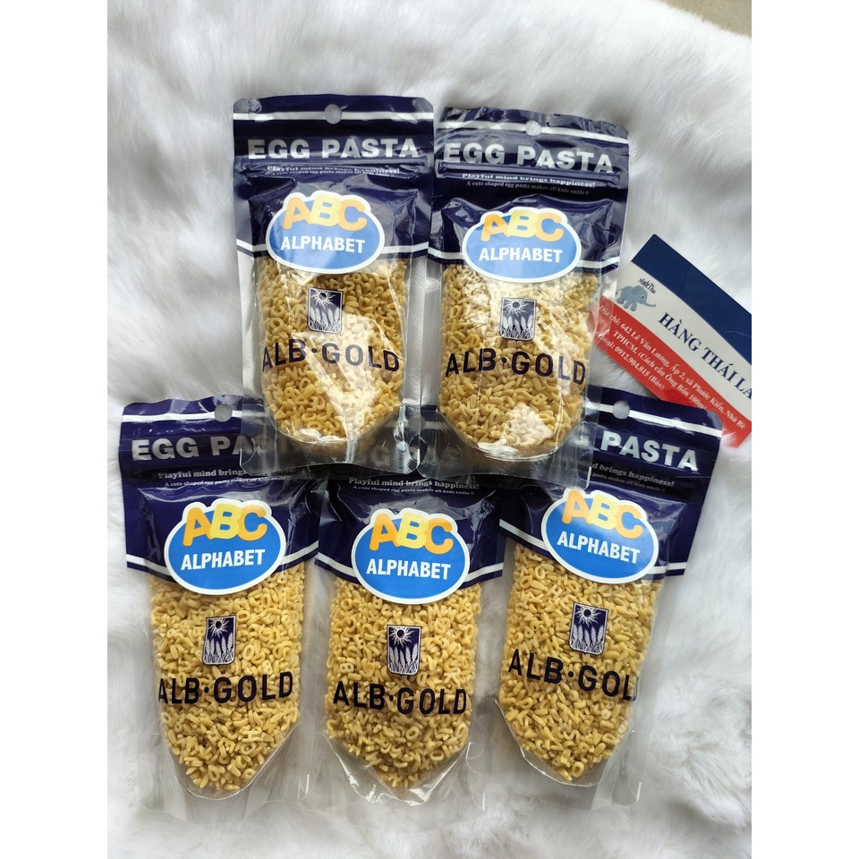 Mì nui trứng ALB GOLD Nhật Bản 90g- Nui ăn dặm cho bé hình chữ cái ABC