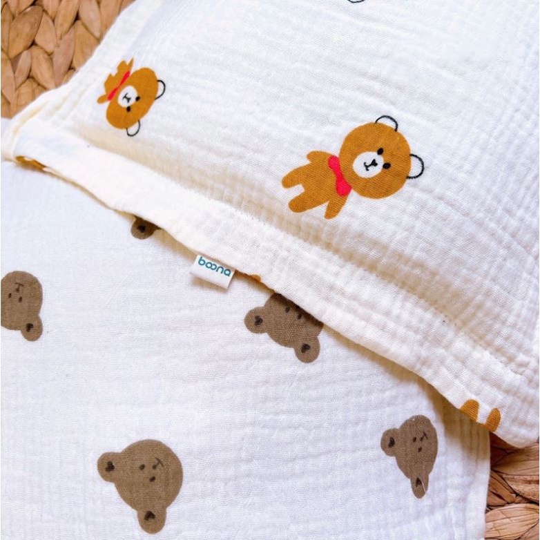 Gối xô muslin organic chần bông