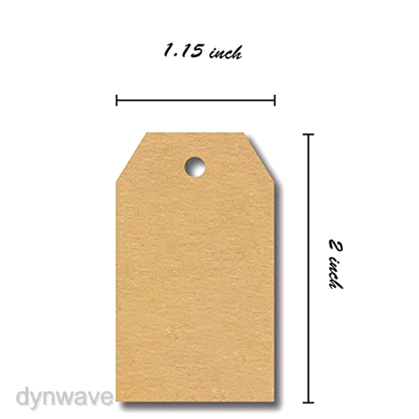 Set 300 Nhãn Dán Giấy Kraft Nâu Tự Nhiên 1.2x2 &quot;Dùng Trang Trí Quà Tặng