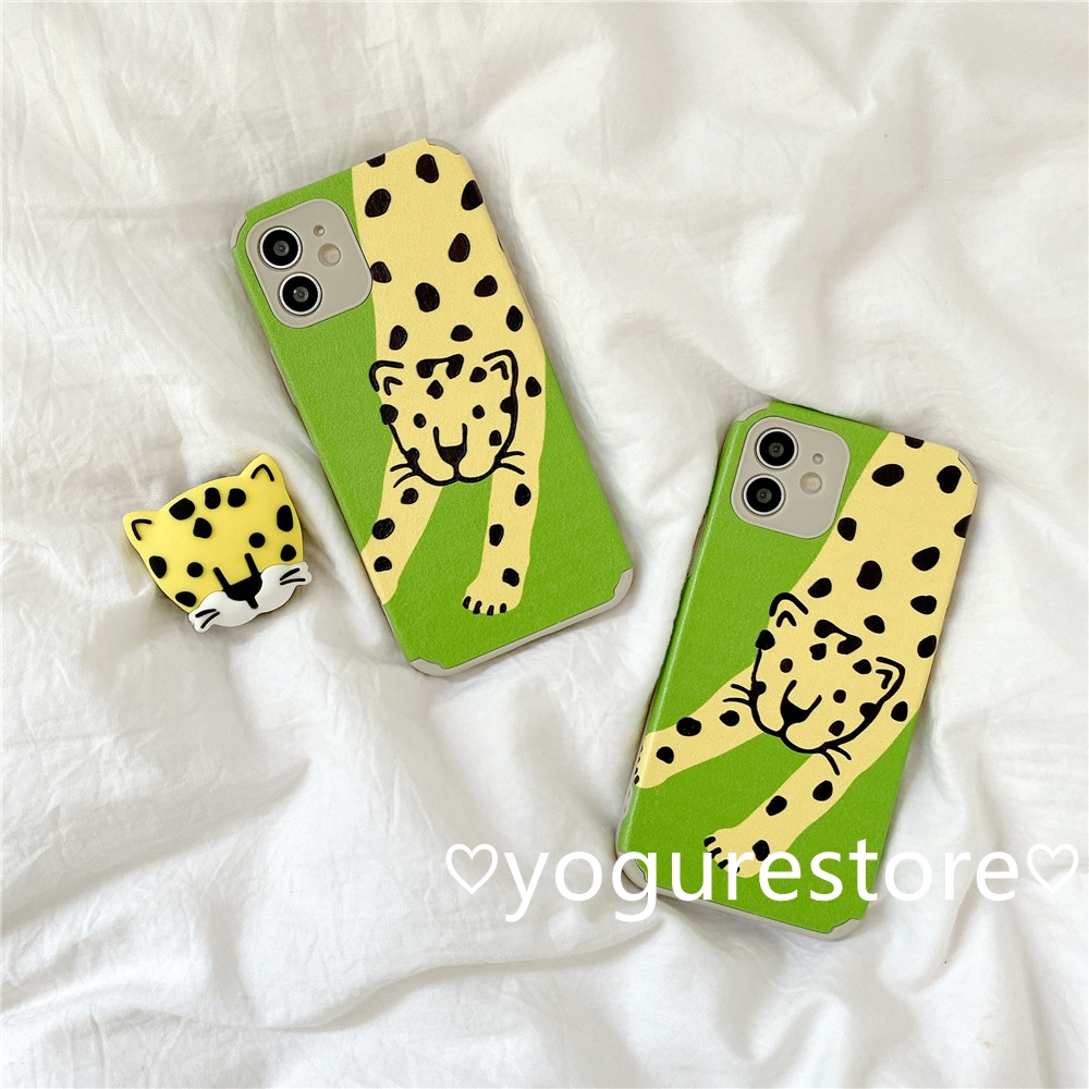 Fashion Skin Cartoons Leopard Cute Bracket Protection Soft Phone Case Cover for Vivo V20Pro Y12S Y20 Y20I Y20S Y70S X50 Y50 Y30 Y19 S1Pro S1 Z1Pro Y17 Y15 Y12 Y11 V15 V11I V9 Y85 Y91C