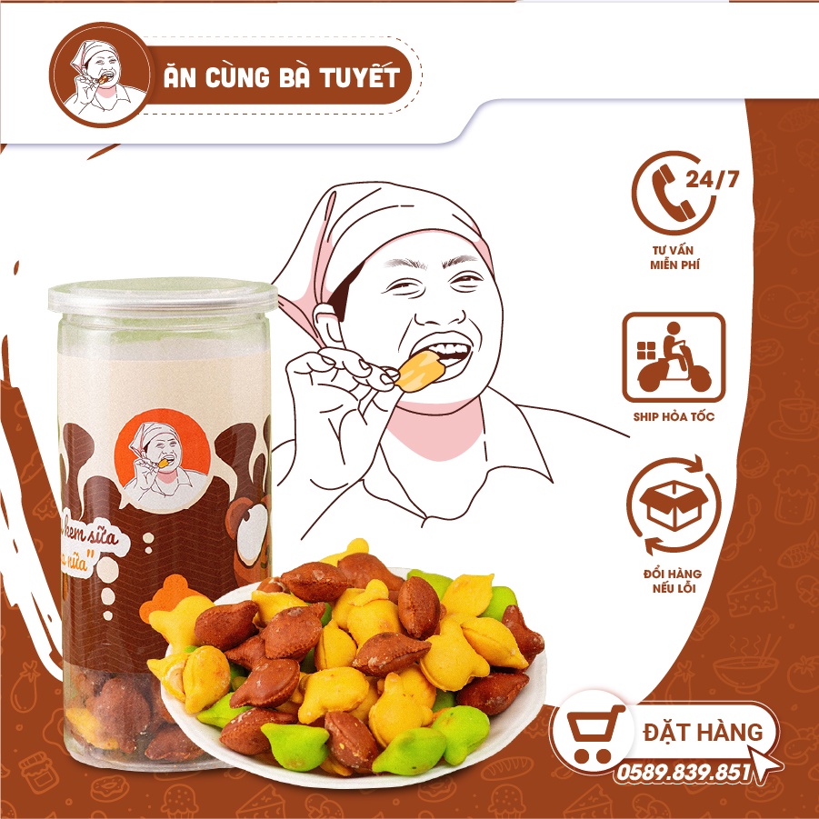 Bánh Gấu Nhân Kem Sữa 400g Mix 3 Vị Ăn Cùng Bà Tuyết thơm ngon không ngán