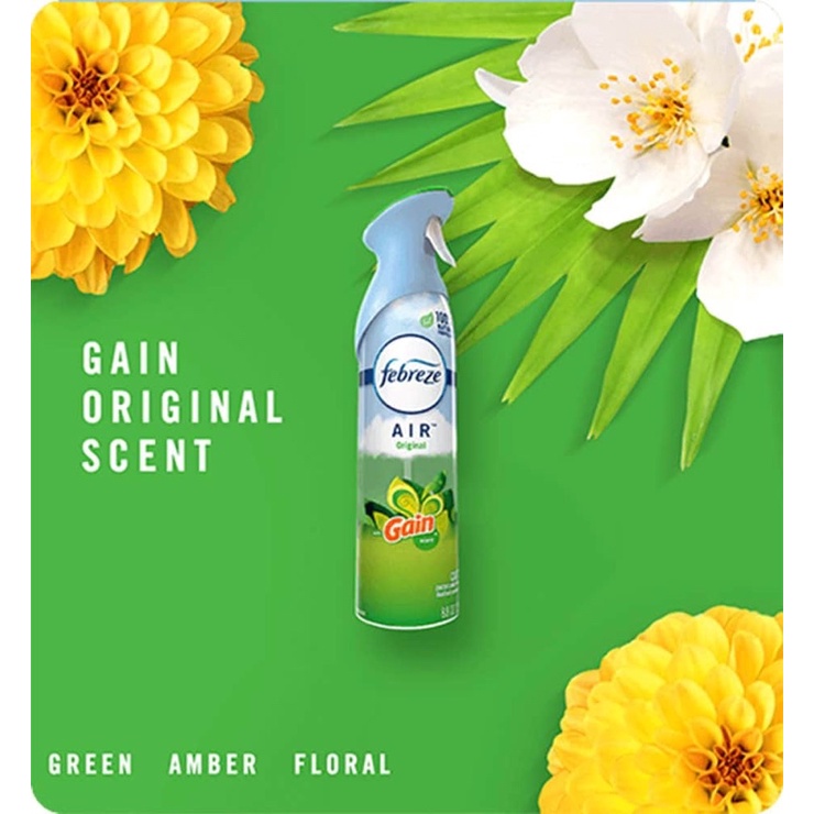 🪅 Xịt thơm phòng và khử mùi hôi Febreze Air Refresher Spray từ MỸ 250g