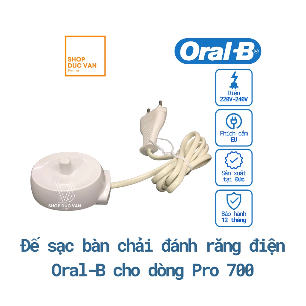 Đế Sạc Bàn Chải Đánh Răng Điện Oral-B D16 Pro 600 Pro 650 Pro 650 Pro 1 700 Pro 1 750  - Bảo Hành 12 Tháng
