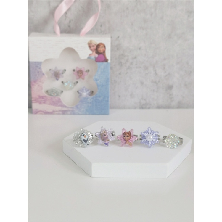 🎀 Bộ vòng cổ/ vòng tay/ nhẫn/ dây buộc tóc co giãn hình công chúa Elsa cho bé gái