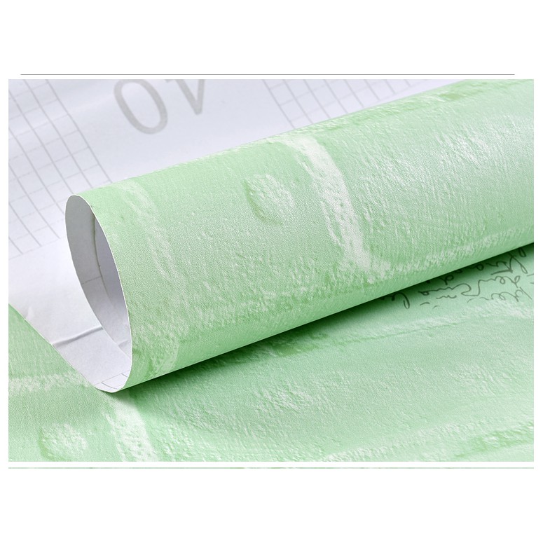 Decal giấy dán tường gạch xanh lá in chữ phong cách (khổ rộng 60cm)