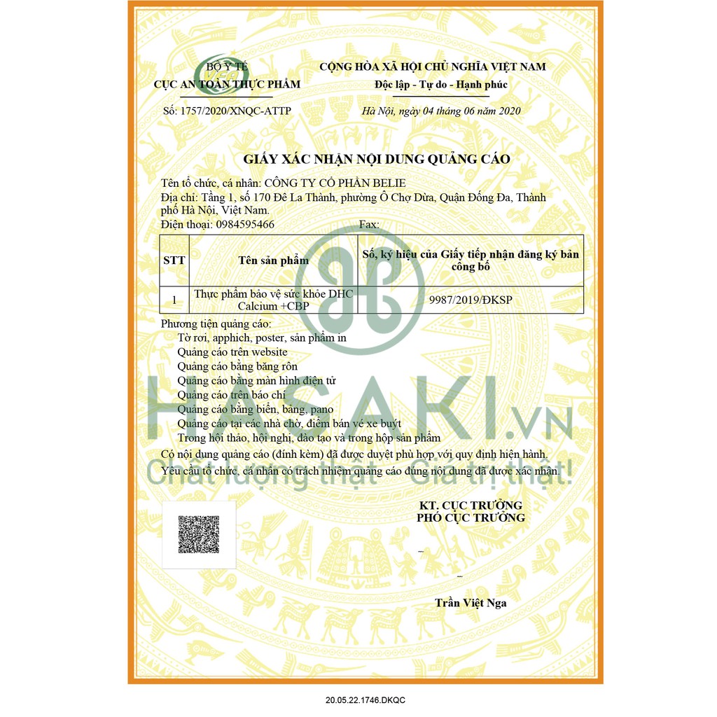 Viên Uống DHC Bổ Sung Calcium + CBP 30 Ngày 120 Viên Calcium + CBP (30 Days Supply)