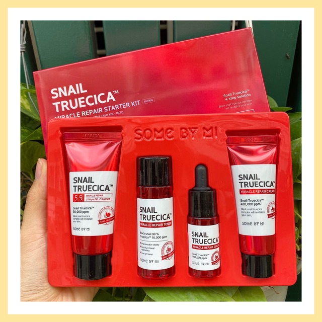 [Set 4 Items] Bộ Dưỡng Phục Hồi, Tái Tạo Da Chiết Xuất Ốc Sên Some By mi Snail Truecica Miracle Repair Starter Kit