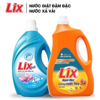 COMBO Nước giặt Lix hương nước hoa 3.6Kg + Nước xả vải Lix Soft hương sớm mai 3.8 lít (COMBO 18) thumbnail