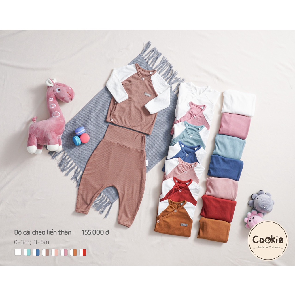 COOKIE - Bộ dài tay sơ sinh Cookie cạp cao cho bé