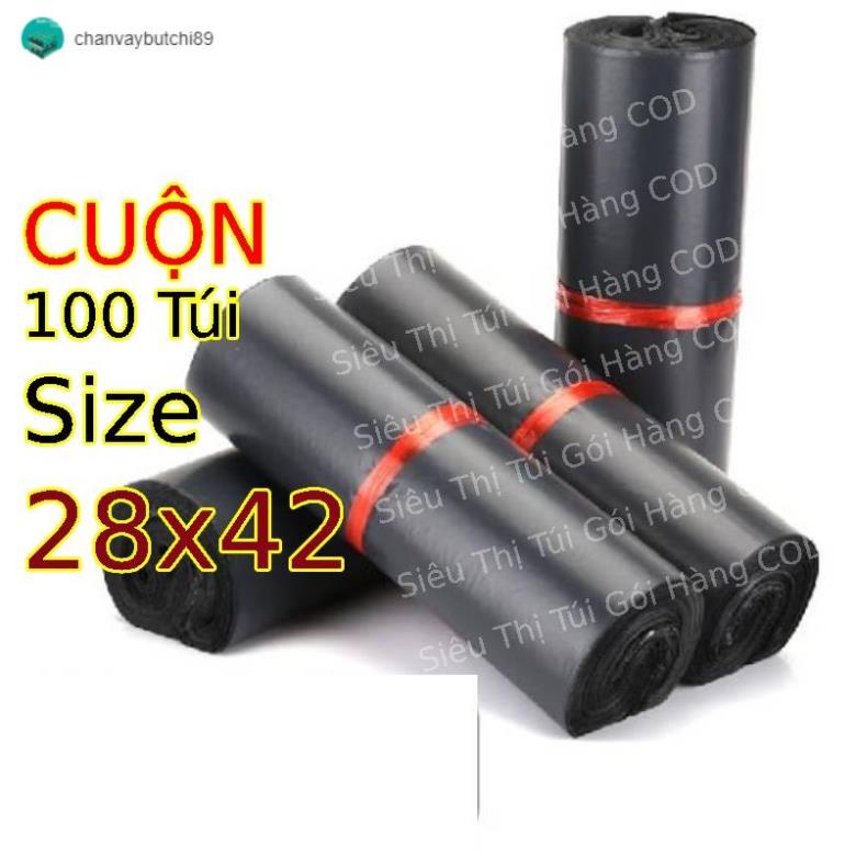 Túi gói hàng niêm phong Size 28x42 Cuộn 100 Túi Có Keo Dán Bảo Mật - MG1 98