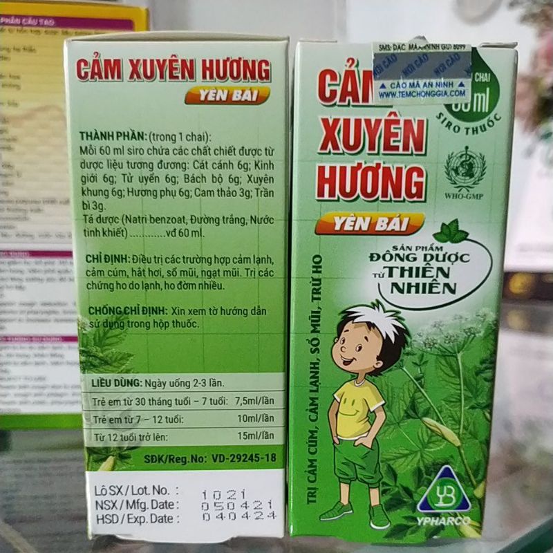 Siro Bổ phế giảm ho long đờm Cảm xuyên hương- Cao lá thường xuân- Cold Plus