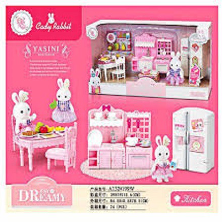 Bộ đồ chơi mô phỏng nấu ăn nhà thỏ, màu sắc thiết kế hài hoà đẹp mắt dành riêng cho bé gái, hàng cao cấp