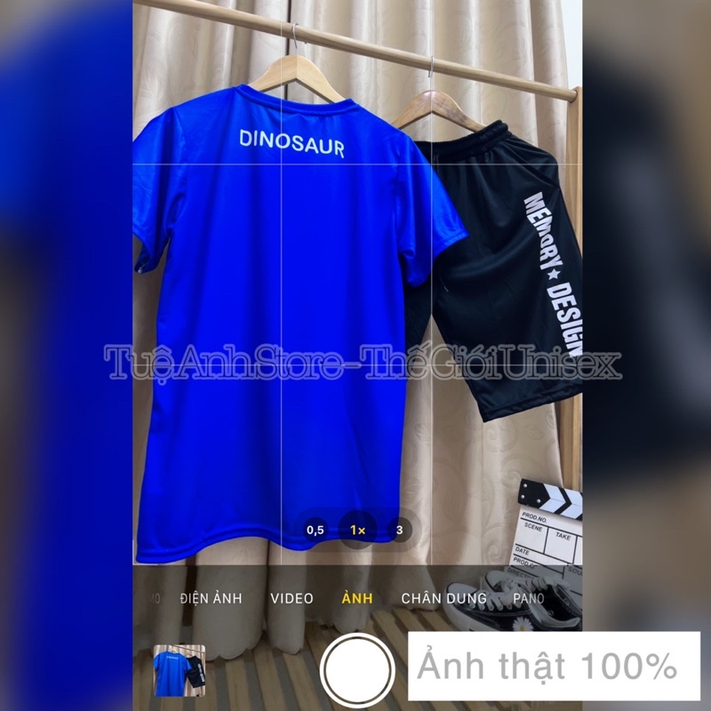 Bộ Đồ Thể Thao Nam Thun Lạnh In Chuyển Nhiệt - Set Khủng Long màu sắc trẻ trung năng động - Ảnh Chụp Thật TUEANHSTORE