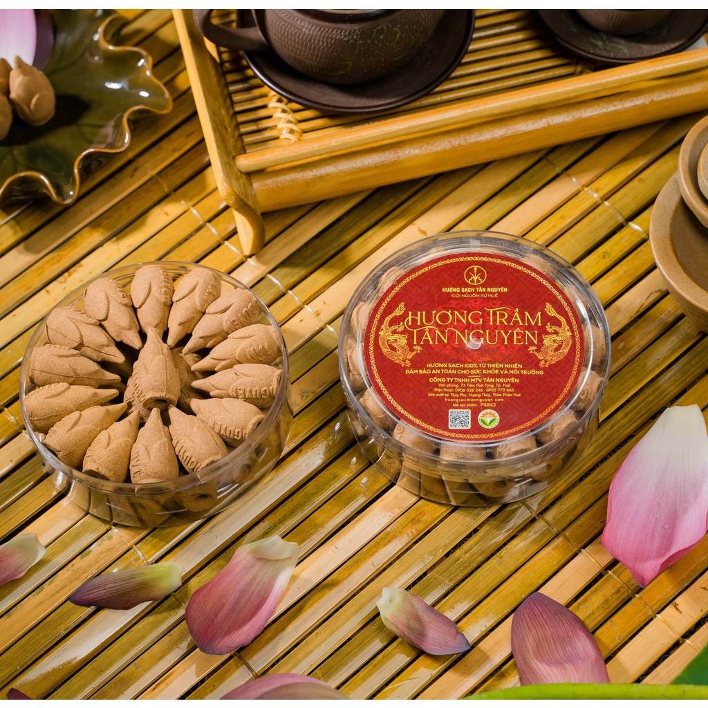 Nụ trầm hương Tân Nguyên, trầm hương xông nhà, nụ trầm hương khói ngược 100% thiên nhiên, hộp 31 viên
