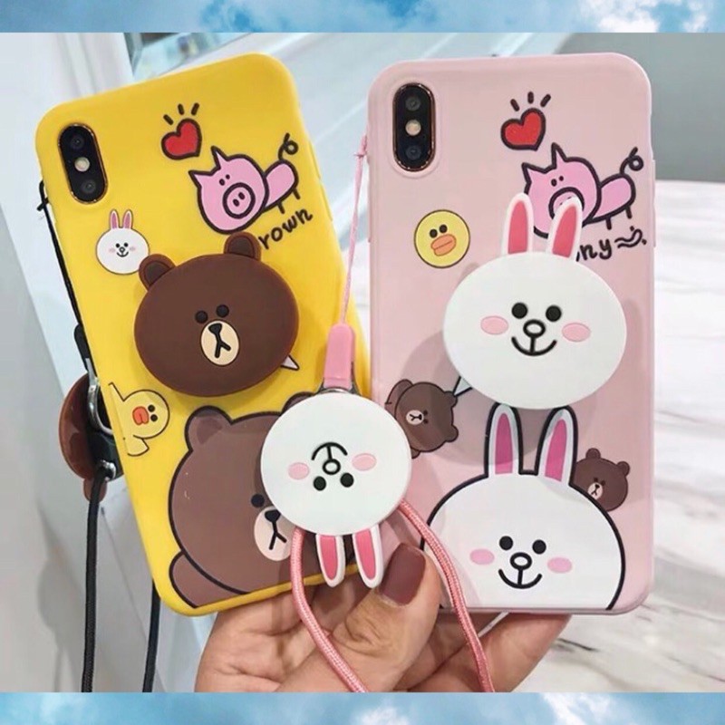 Ốp lưng iphone gấu brown/thỏ cony