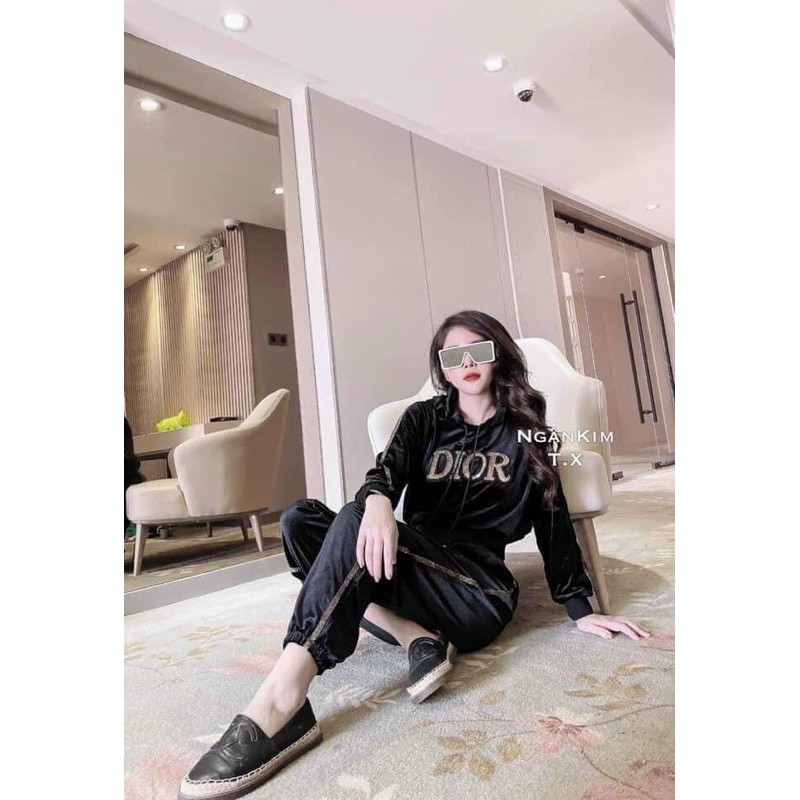 Set bộ nhung mũ chữ kim sa Dio