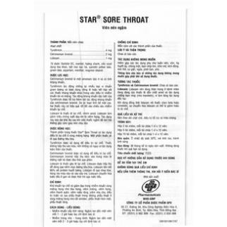 Viên, kẹo ngậm STAR SORE THROAT - xanh lá