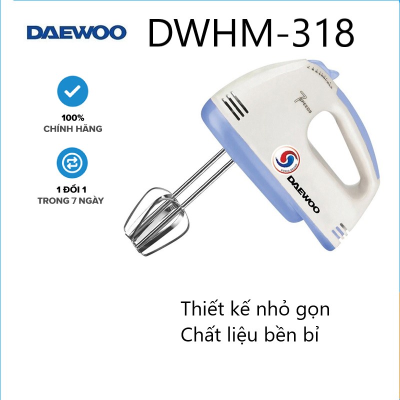 Máy đánh trứng cầm tay DAEWOO DWHM-318 (Công Suất 150W)