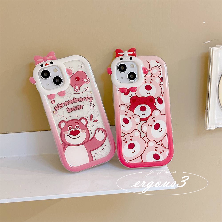 Vỏ điện thoại mang dâu Lotso dễ thương cho Vivo Y12s Y12A Y20 Y20S Y20i Y21 Y21s Y33s Y02s Y16 Y19 Y15A Y15S Y1s Y91C Y91i Y35 T1X Y17 Y15 Y12 Y22 Y22S Y02 V23e V25 V23 V20Pro Y33T Y50 Y30i S1 Y20G Y30G