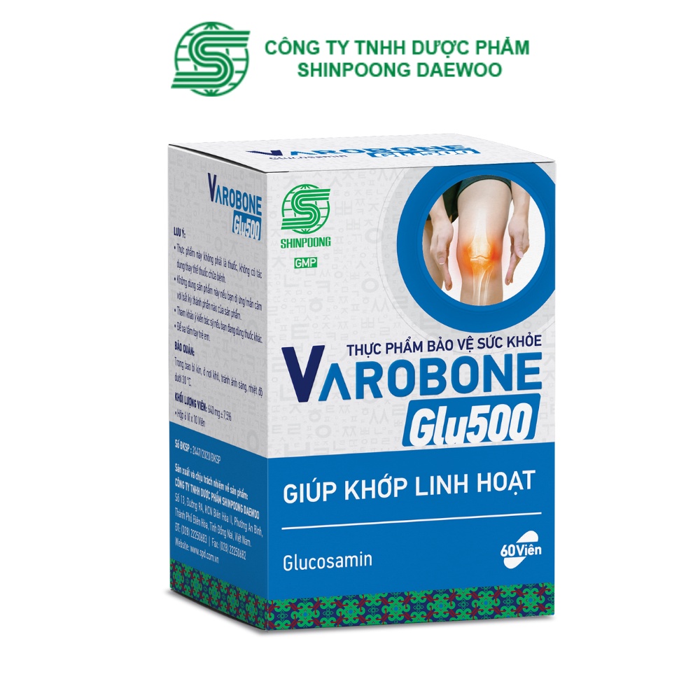 Viên Uống SHINPOONG VAROBONE GLU500 Bổ Sung Glucosamin Giúp Khớp Linh Hoạt - Hộp 60 Viên.