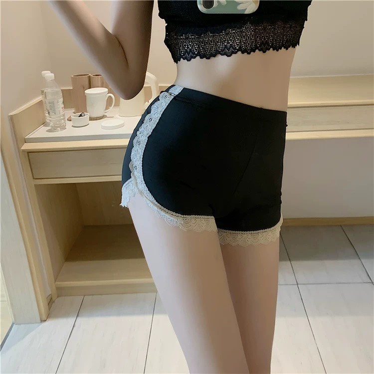 Quần đùi mặc váy viền ren chất thun mềm, quần đùi ngủ viền ren co giãn 4 chiều cao cấp sexy QV025
