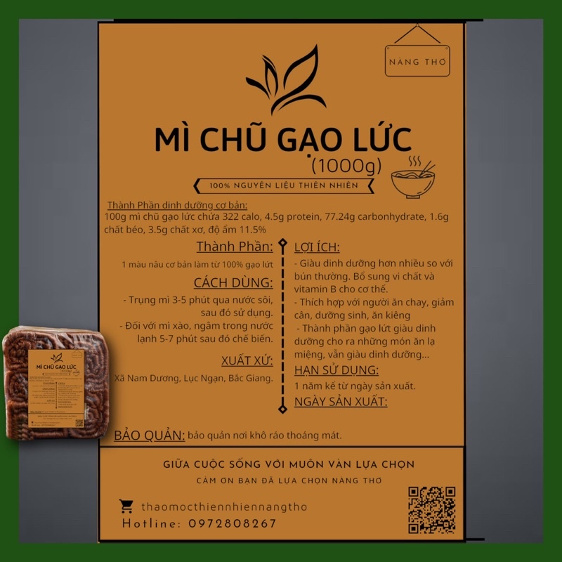 ✅ ĐẶC SẢN MÌ CHŨ GẠO LỨC BẮC GIANG - 1000gr