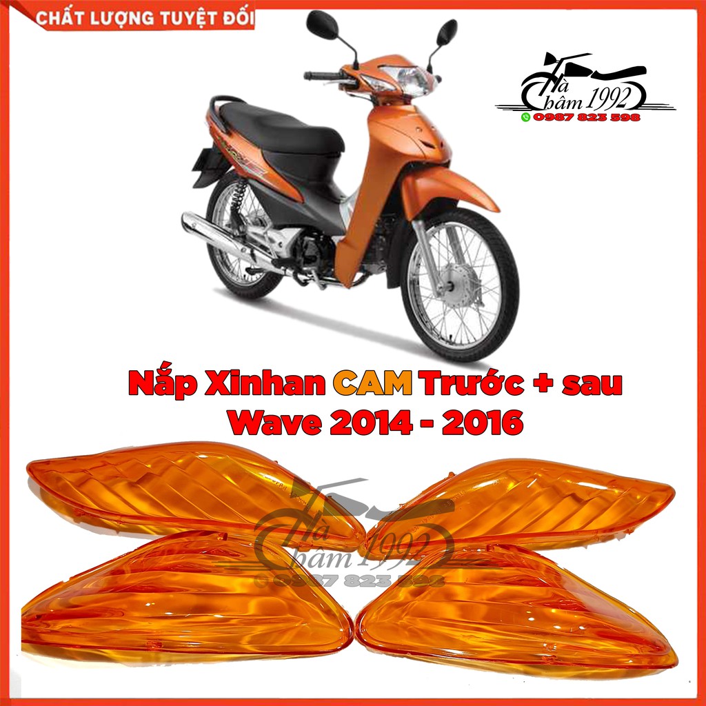 Nắp Xi Nhan Màu Cam Trước Và  Sau Wave A 2014 -2016 và 2017 - 2021