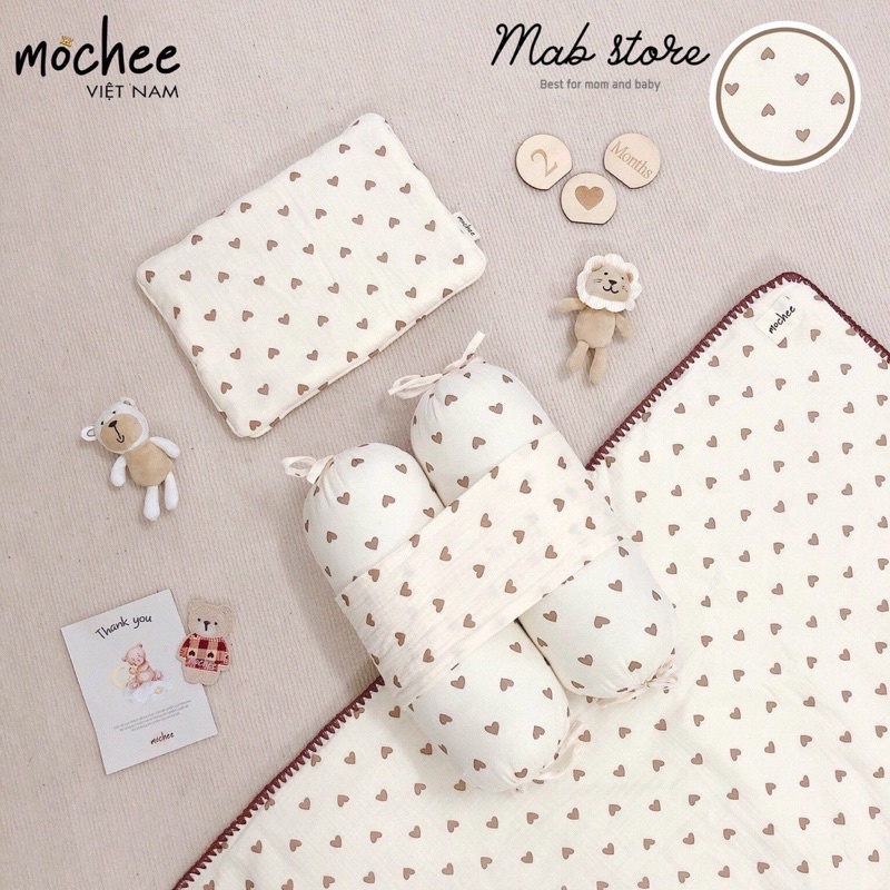 Set Chặn Bông Kèm Gối MUSLIN CỦA MOCHEE Cho bé