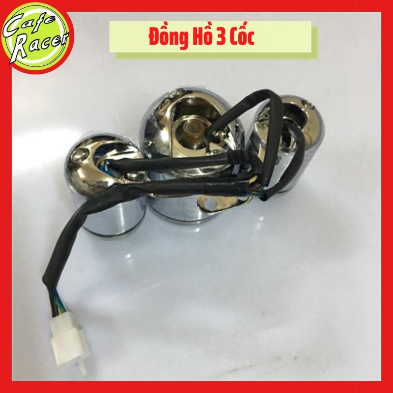 Đồng hồ độ xe điện xe máy Classic có 3 cốc với 3 chức năng để độ xe máy CAFE RACER Gn125 Win