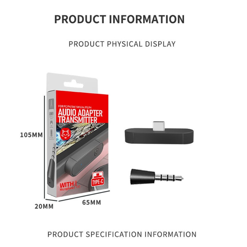 Bộ Thu Phát Bluetooth Không Dây Jack 3.5mm Cho Nintendo Switch / PC / Switch Lite