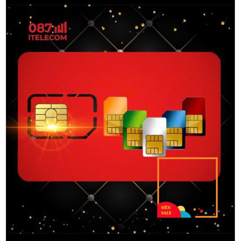 Sim 4G Vina - 90GB/tháng + Miễn Phí Gọi Nội Mạng Vinaphone - Sim 4G Itelecom MAY77/V77 + Sim 4G Vietnamobile- Sim Giá Rẻ