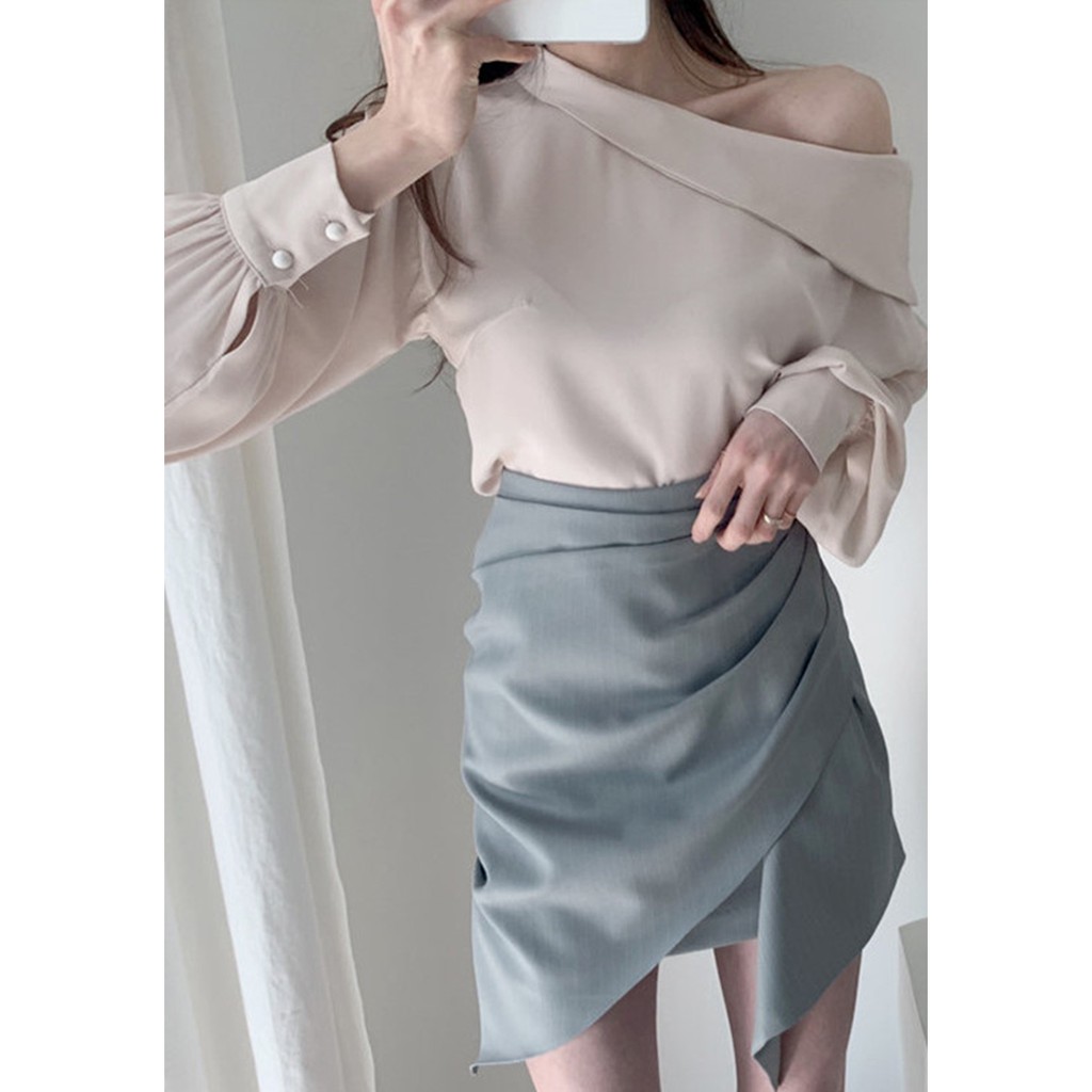 Chân váy đắp chéo xếp ly D13225 | BigBuy360 - bigbuy360.vn