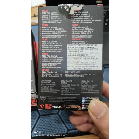 Ổ cứng ssd 1tb VIPER PATRIOT M.2 Nvme Pcle