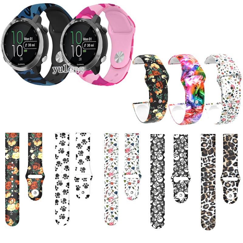Dây đeo silicon mềm màu camo cho đồng hồ thông minh Garmin Forerunner 645 245 245m