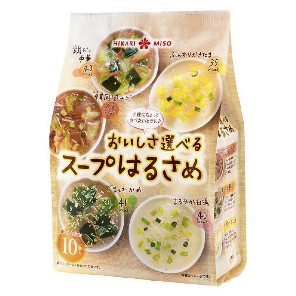 MIẾN ĂN LIỀN NHIỀU VỊ HIKARI MISO NỘI ĐỊA NHẬT (10 GÓI/ TÚI), miến ăn liền có vị cá, rong biển, hải sản và đậu nành.