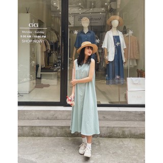 Váy trơn vintage dáng dài CICISTUDIO