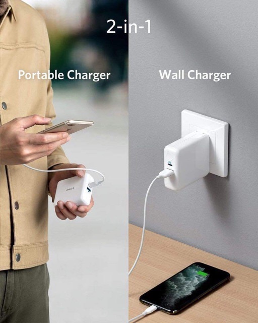 Sạc dự phòng Anker  5000mAh 2in1 PowerCore Fusion sạc nhanh PD 18W - A1624 HD Store