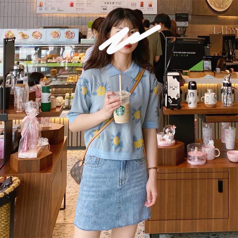 [Spot] Women's Summer Short Sleeve Short Sleeve High Waist T-Shirt