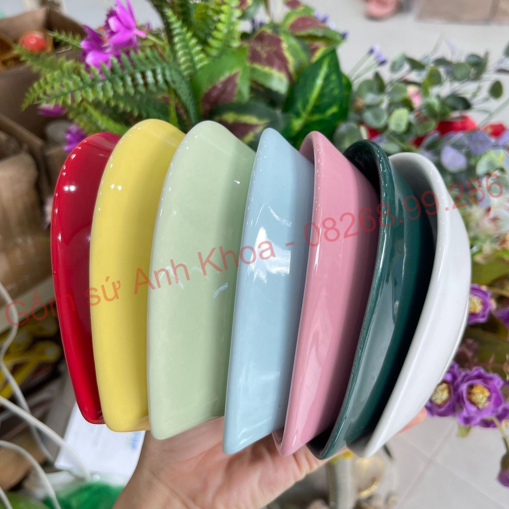 Bát Đĩa sứ Decor Chén Dĩa Sứ Dễ Thương Cute Cao Cấp bát chấm, bát ăn dặm hình trái tim xinh yêu.
