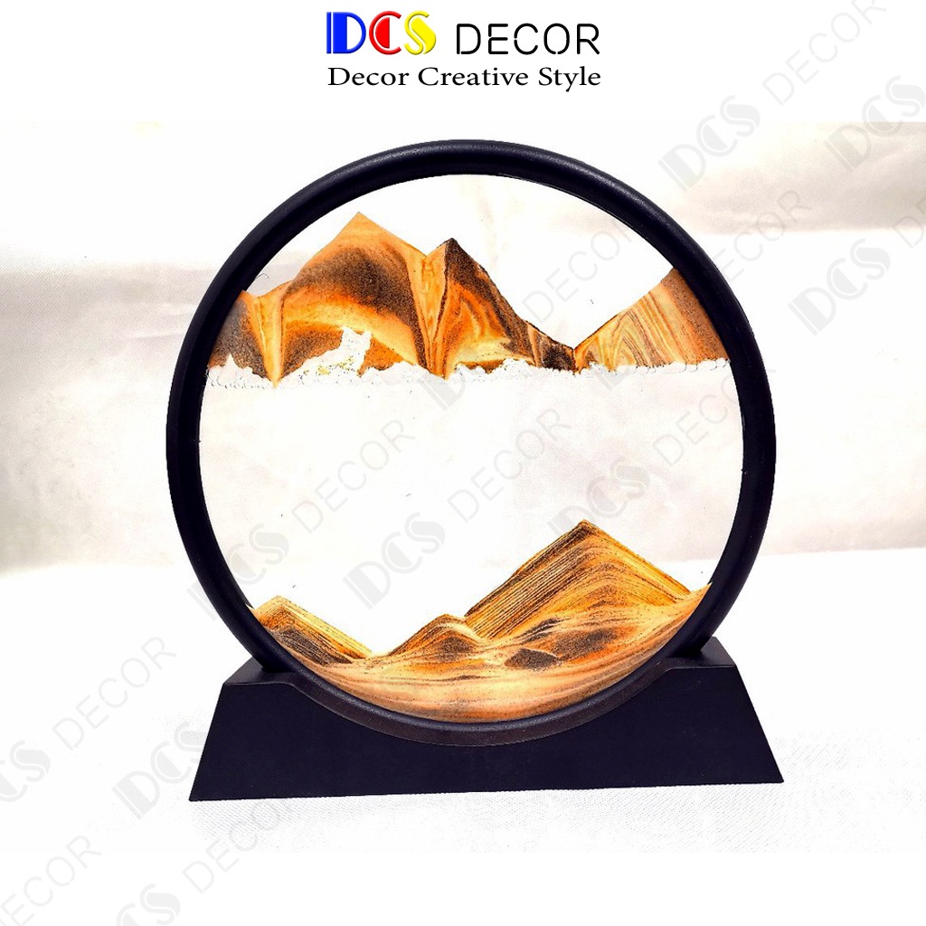 Tranh cát chảy 3D đồng hồ chuyển động đồ decor trang trí phòng khách bàn làm việc quà tân gia