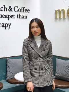 Áo blazer dạ kẻ