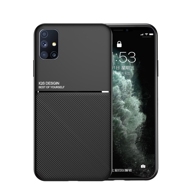 Ốp Điện Thoại Da Cứng Nhám Có Nam Châm Kim Loại Sang Trọng Cho Samsung Galaxy M51 A51 A71 M52