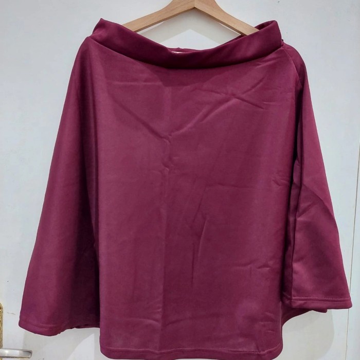 Wedges Chân Váy Xòe Midi Băng Quấn Sốt / Uninamu / Urmod - Maroon, M