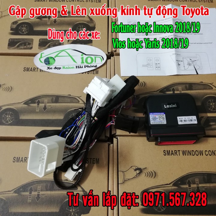 Bộ gập gương lên xuống kính tự động Vios Toyota 2018-2019 Fuji Kavitech Laxisi