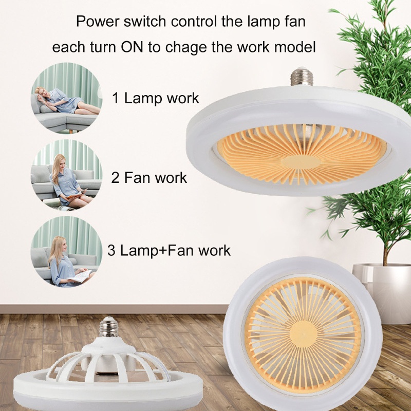 Quạt Trần Có Đèn LED 3 Chế Độ AC 85V-265V 30W