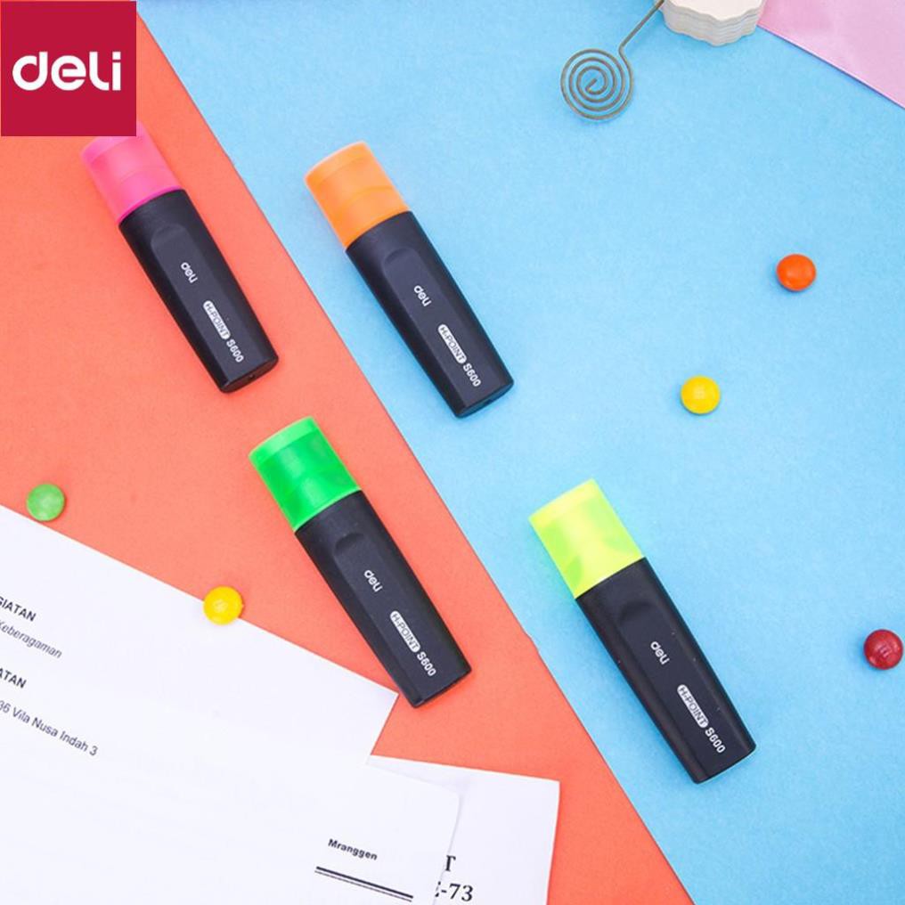 Bút nhớ dòng Deli - Bút dấu dòng - Bút highlight - 2 chiếc - ES600 [Deli]