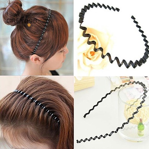 Men 's Women 's Black Wavy Hair Band Headwear