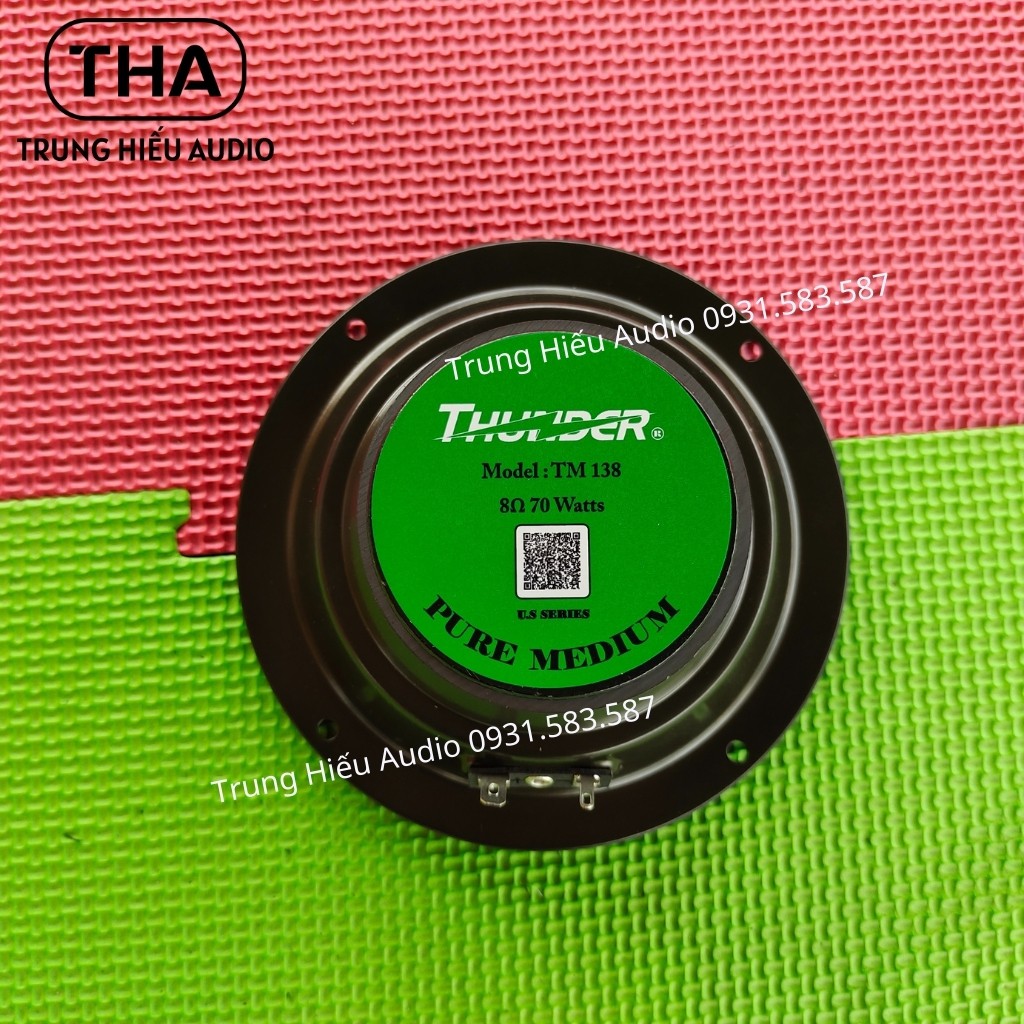 Loa Mid Trung Rời 12 cm, 8Ω, Loa Trung Thunder Gân Mút Nan Hoa, Màng Vải Đen  - Trung Hiếu Audio